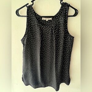 Loft, Sleeveless Polka Dot Top, size Small